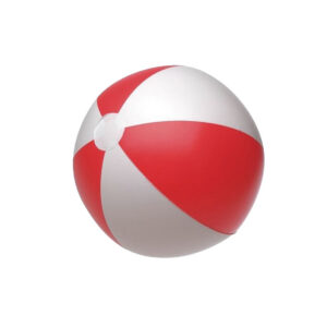 Opblaas strandbal rood/wit Ø28