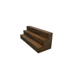 Brooklyn opzet trapezium (gebeitst hout) 3-traps L120xB43xH42