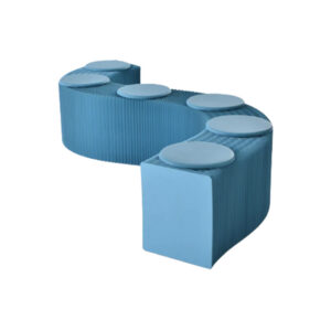Paper bench blauw - 6 personen L300xH38 (set)