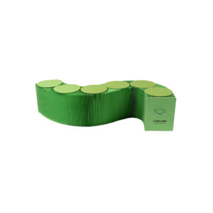 Paper bench groen - 5 personen L300xH38 (set)