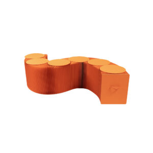 Paper bench oranje - 6 personen L300xH38 (set)