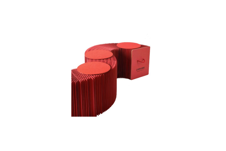 Paper bench rood - 6 personen L300xH38 (set)
