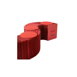 Paper bench rood - 6 personen L300xH38 (set)
