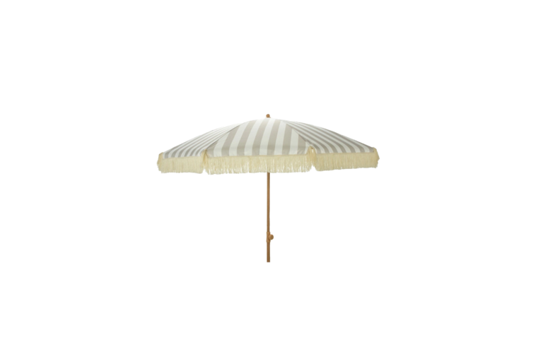 Parasol S | Taupe/wit gestreept Ø200