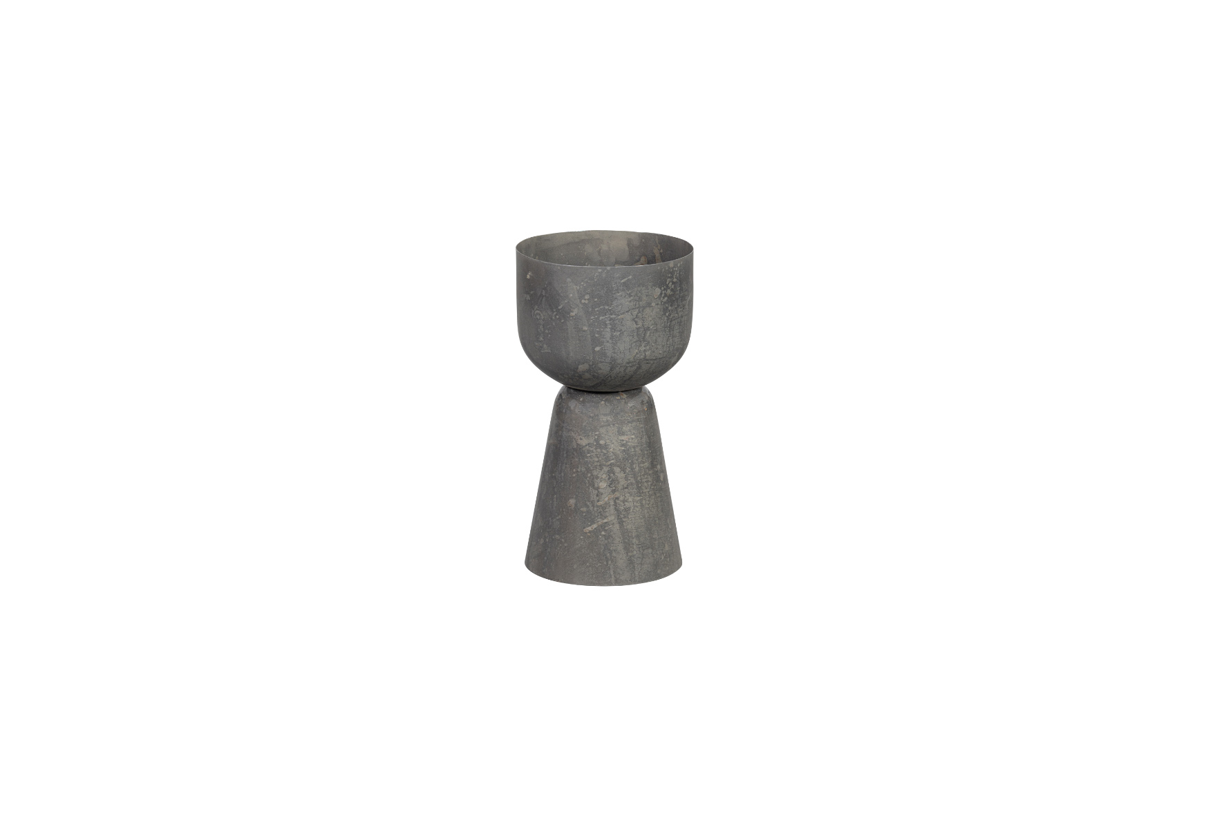 Plant holder/vase | Metal gray mottled Ø24xH47