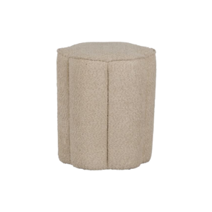 Pouf bouclé flower shape sand Ø40xH46