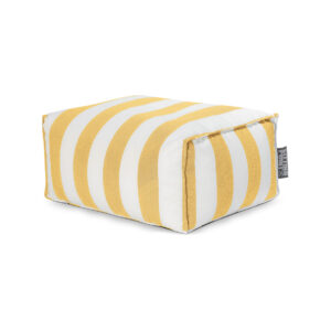 Pouf yellow and white striped L65xW35xH55