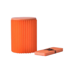Poef oranje papier Ø30xH28