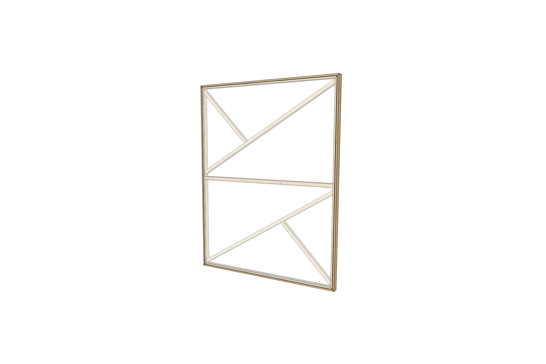 Partition wall | Wooden Keder Frame with diagonals L200xH250