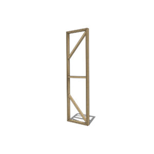 Scheidingswand | Houten Peesframe met diagonalen L75xH250