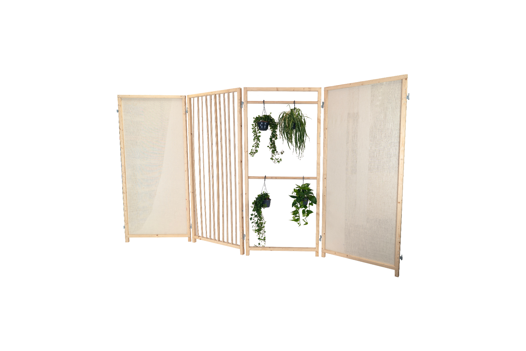 Partition wall | Modular with wood and jute L400xH230
