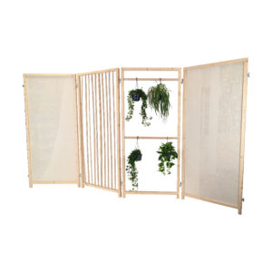 Scheidingswand | Modulair met hout en jute L400xH230