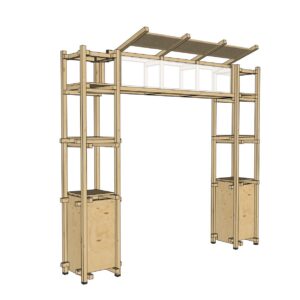 Shape backbar naturel hout groot L292,6xB56xH250 (set)