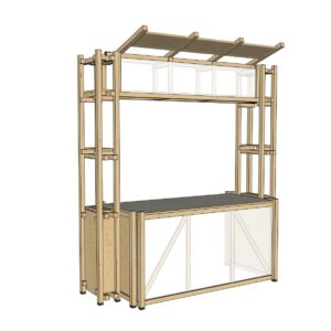Shape backbar naturel hout klein incl. buffet L236,6xB80xH250 (set)