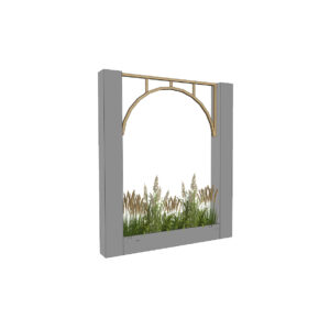 Shape column frame with arch and planter incl. plants L256xB30xH300
