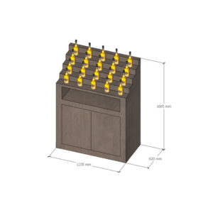 Shape trapezium 4-traps L120xB62xH170