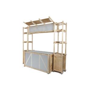 Shape buffet naturel hout met marmer blad L180xB89xH96 (set)