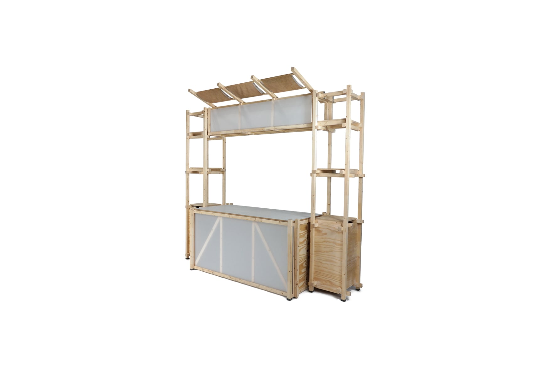 Shape buffet naturel hout met marmer blad L180xB89xH96 (set)