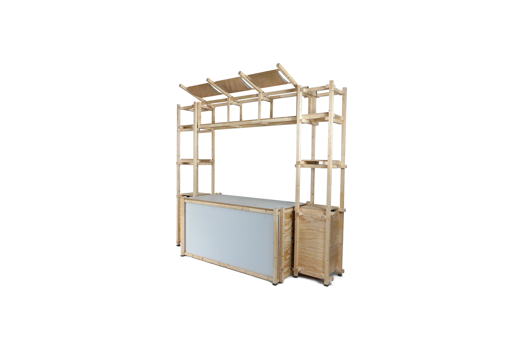 Shape backbar naturel hout groot L292,6xB56xH250 (set)