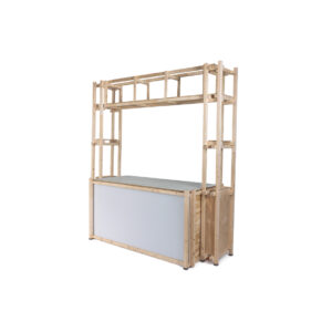 Shape backbar natural wood small incl. buffet L236,6xW80xH250 (set)