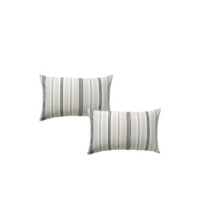 Sierkussen | Beige/blauw gestreept L40xB65