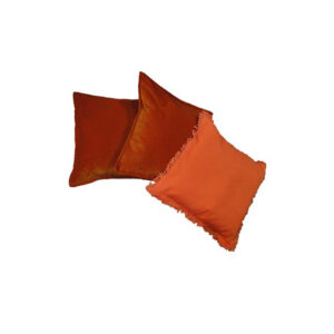 Sierkussen | Fluweel bruin/oranje L50xB50