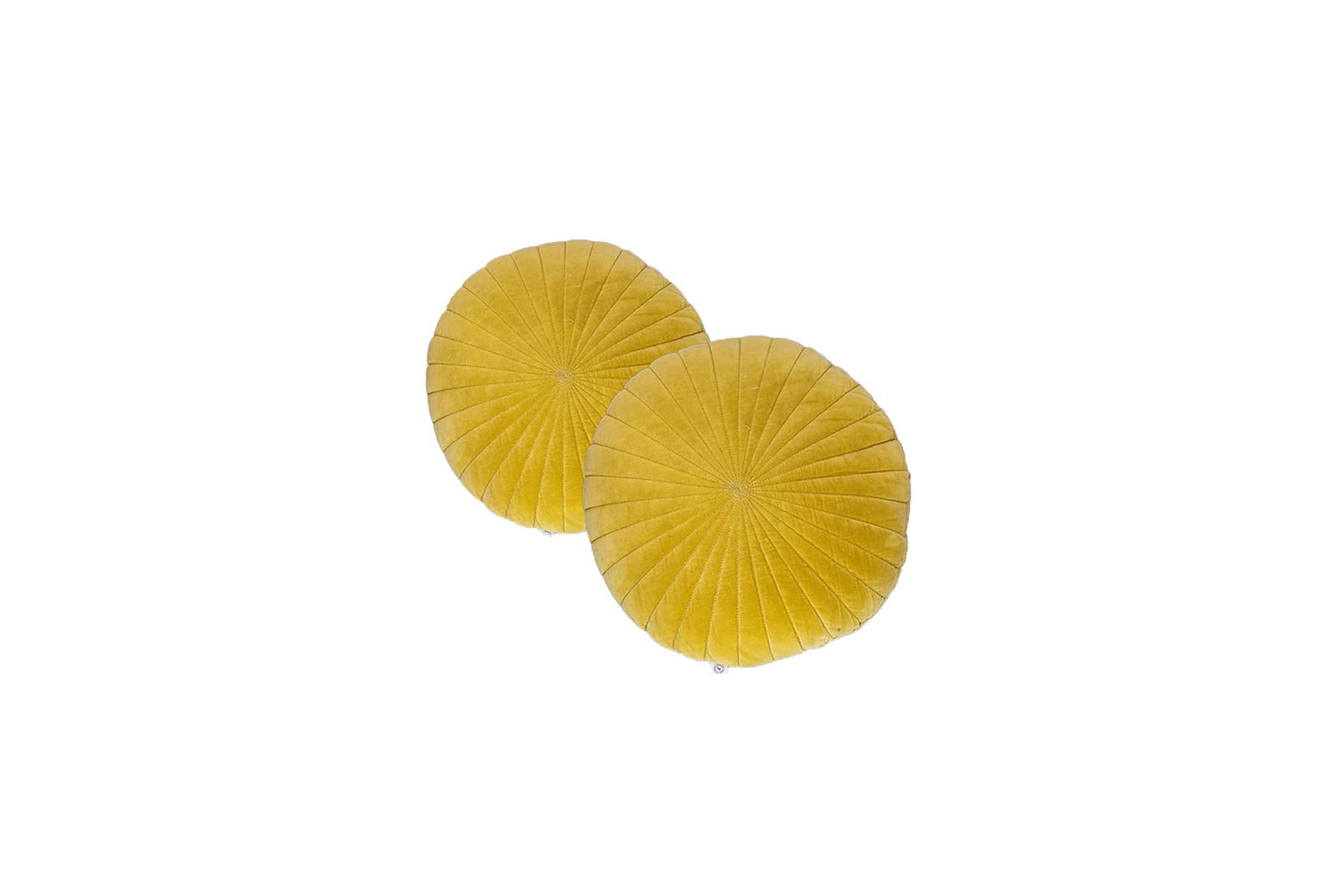 Throw pillow | Velvet yellow round Ø60