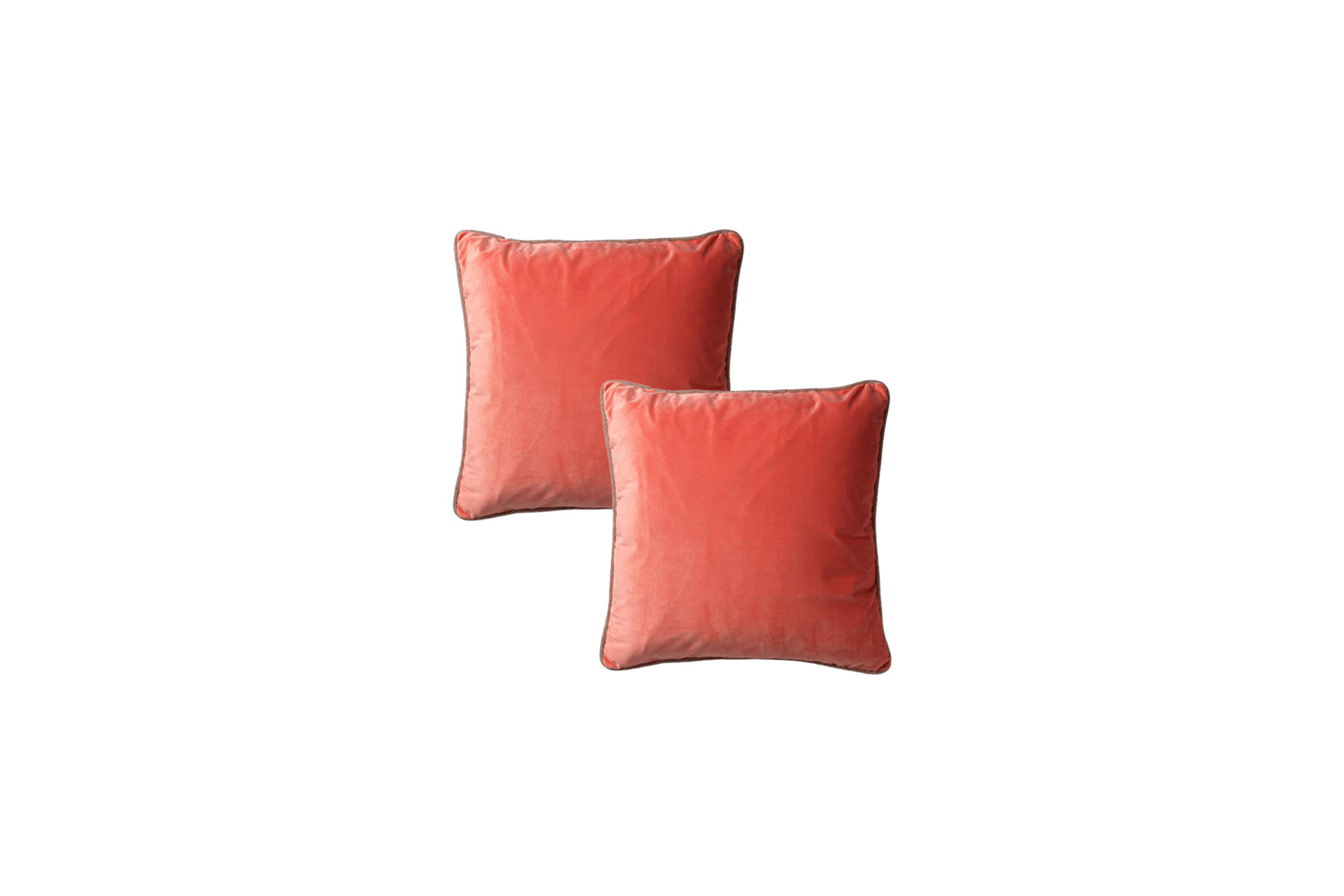 Throw pillow | Velvet coral with silver lining L45xW45