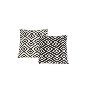 Sierkussen | Jaipur print zwart wit L50xB50