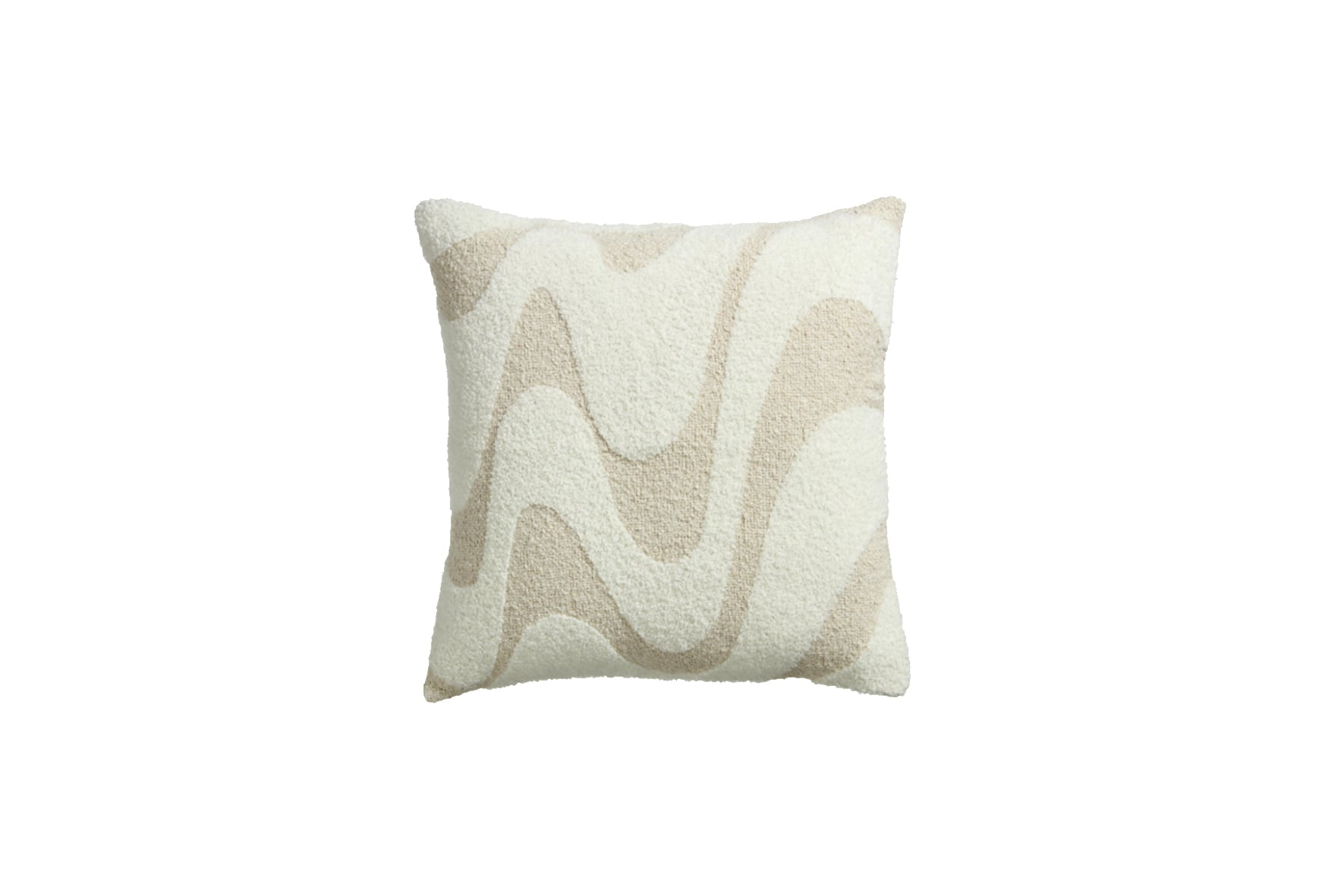 Throw pillow | Wavy beige cushion L45xW45