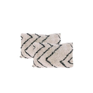 Sierkussen | Wit/zwart zigzag katoen L40xB60