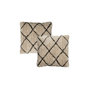 Sierkussen | Wit/zwart zigzag L45xB45