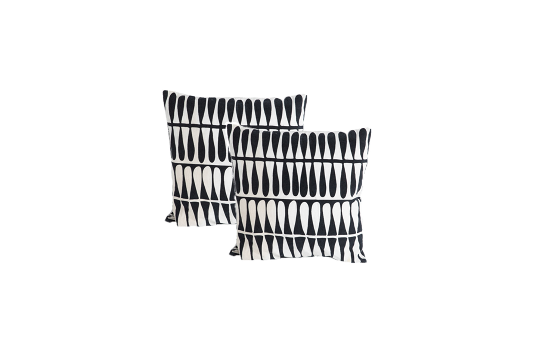 Throw pillow | Black/white drops L50xW50
