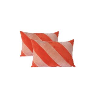 Sierkussen | Rood/roze diagonale streep L40xB60