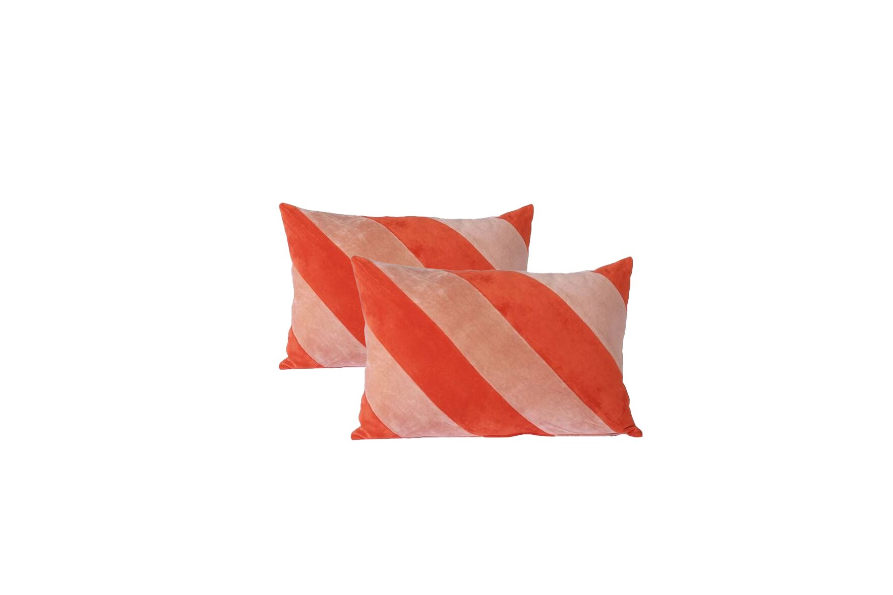 Sierkussen | Rood/roze diagonale streep L40xB60
