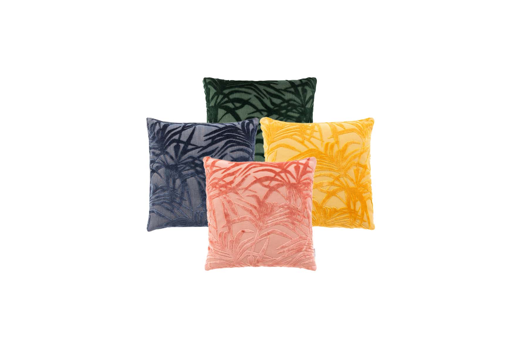 Throw pillow | Palm velvet yellow L45xW45