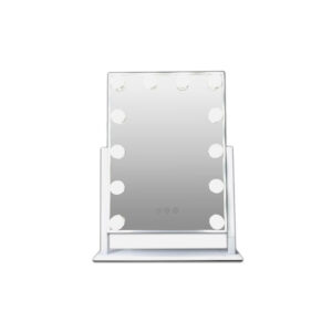 Spiegel | Make-up lichtblauw met lampen L30xB15xH41