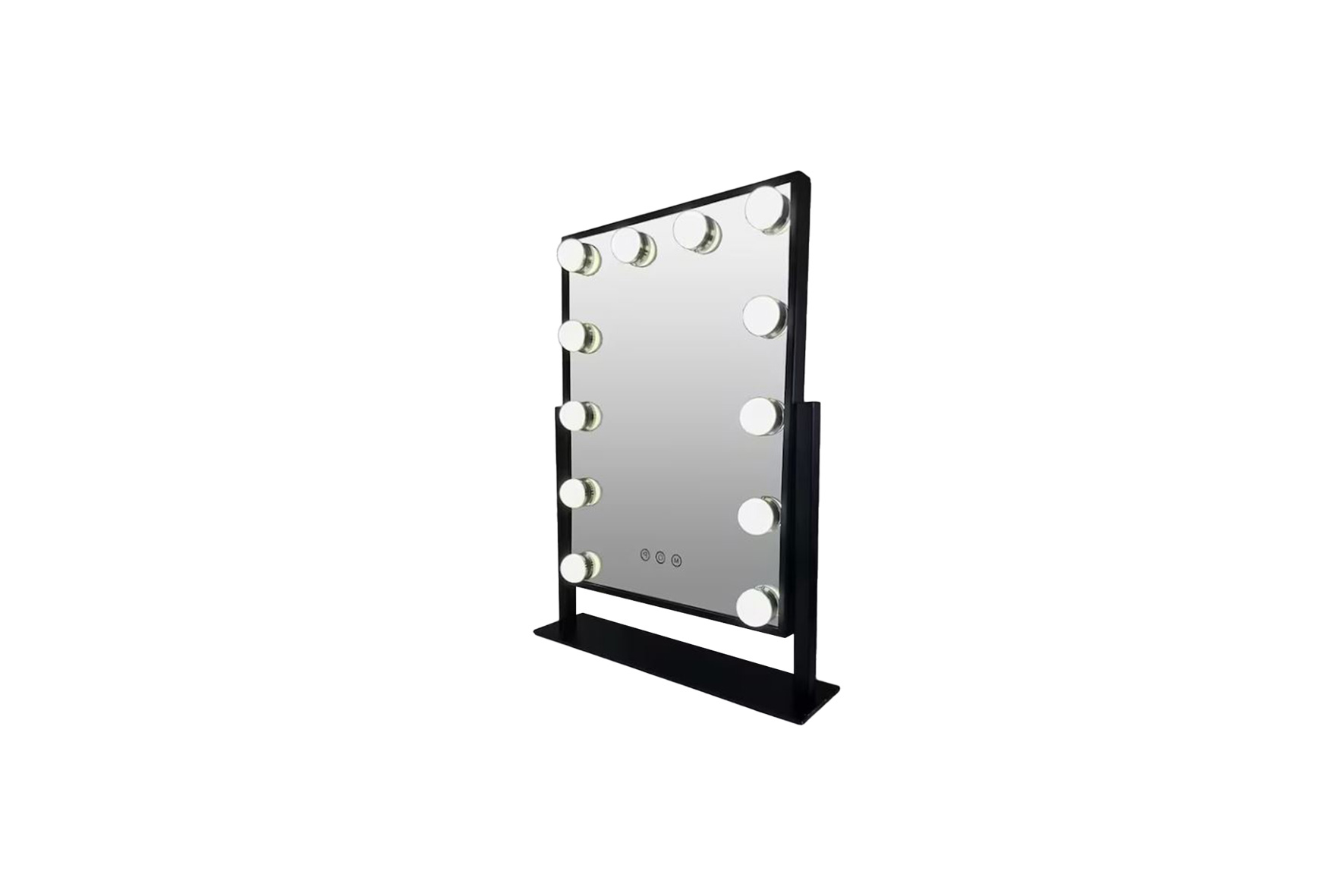 Spiegel | Make-up zwart met lampen L30xB15xH41