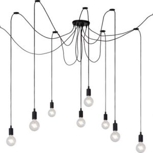 Spinlamp zwart 10 snoeren Ø150xH100