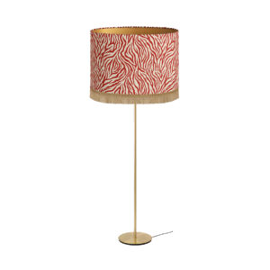 Floor lamp with green striped fringe shade Ø40xH130 (set)