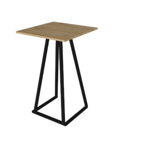 Urban statafel zwart met bamboe tafelblad L70xB70xH110 (set)