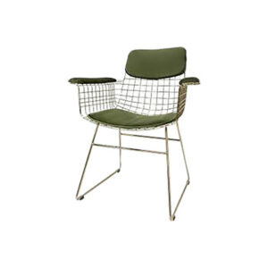 Cosmo Velvet stoel wire messing met kussens L86xB56xH72