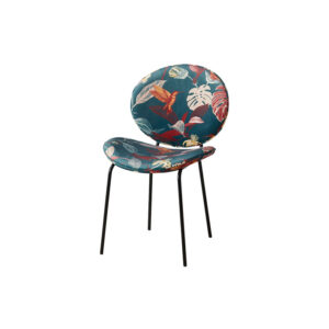 Cosmo Velvet chair blue with flowers L58xW51xH82
