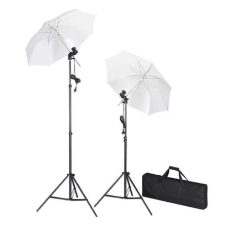 Studiolampen set incl. statieven en paraplu's