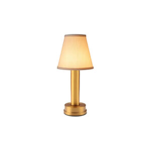 Tafellamp S | Vintage goud met witte kap Ø13xH28