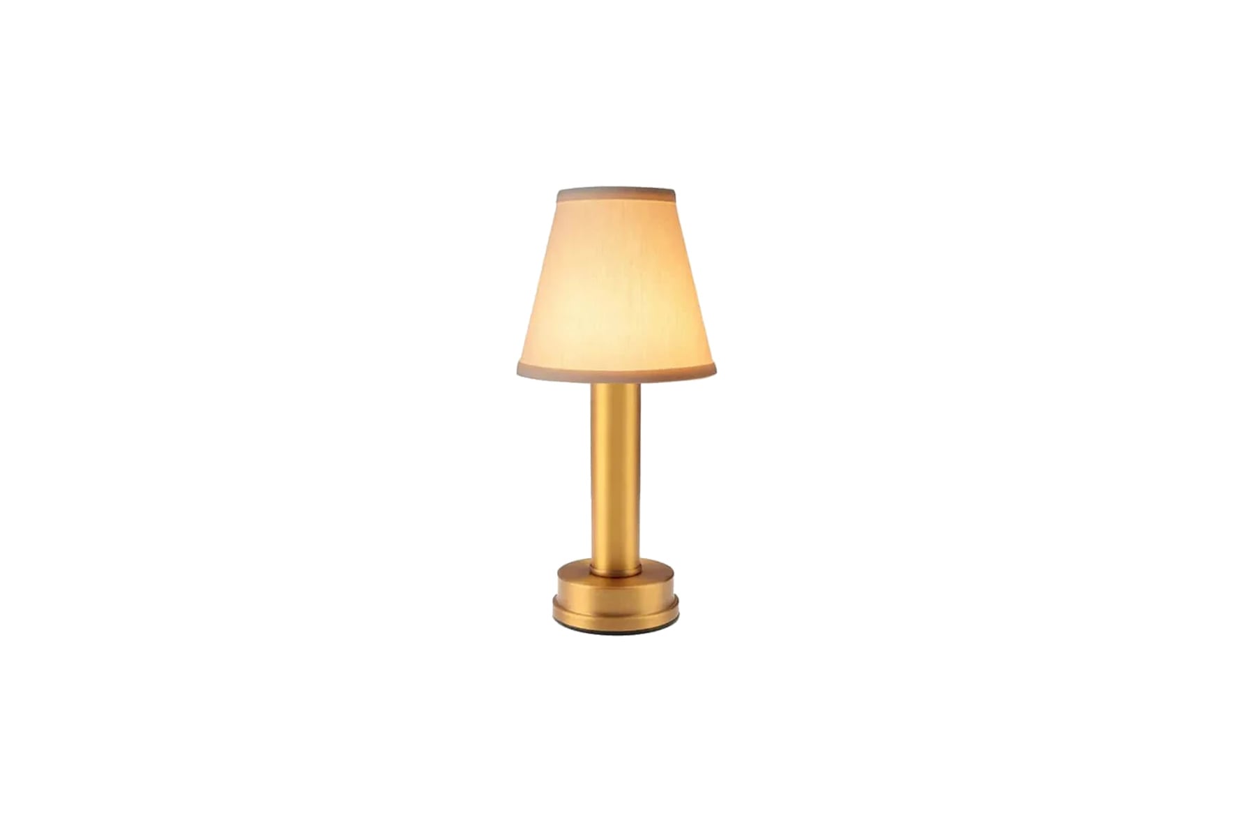 Tafellamp S | Vintage goud met witte kap Ø13xH28