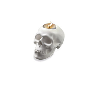 Theelichthouder | Skull wit L9xB13xH8
