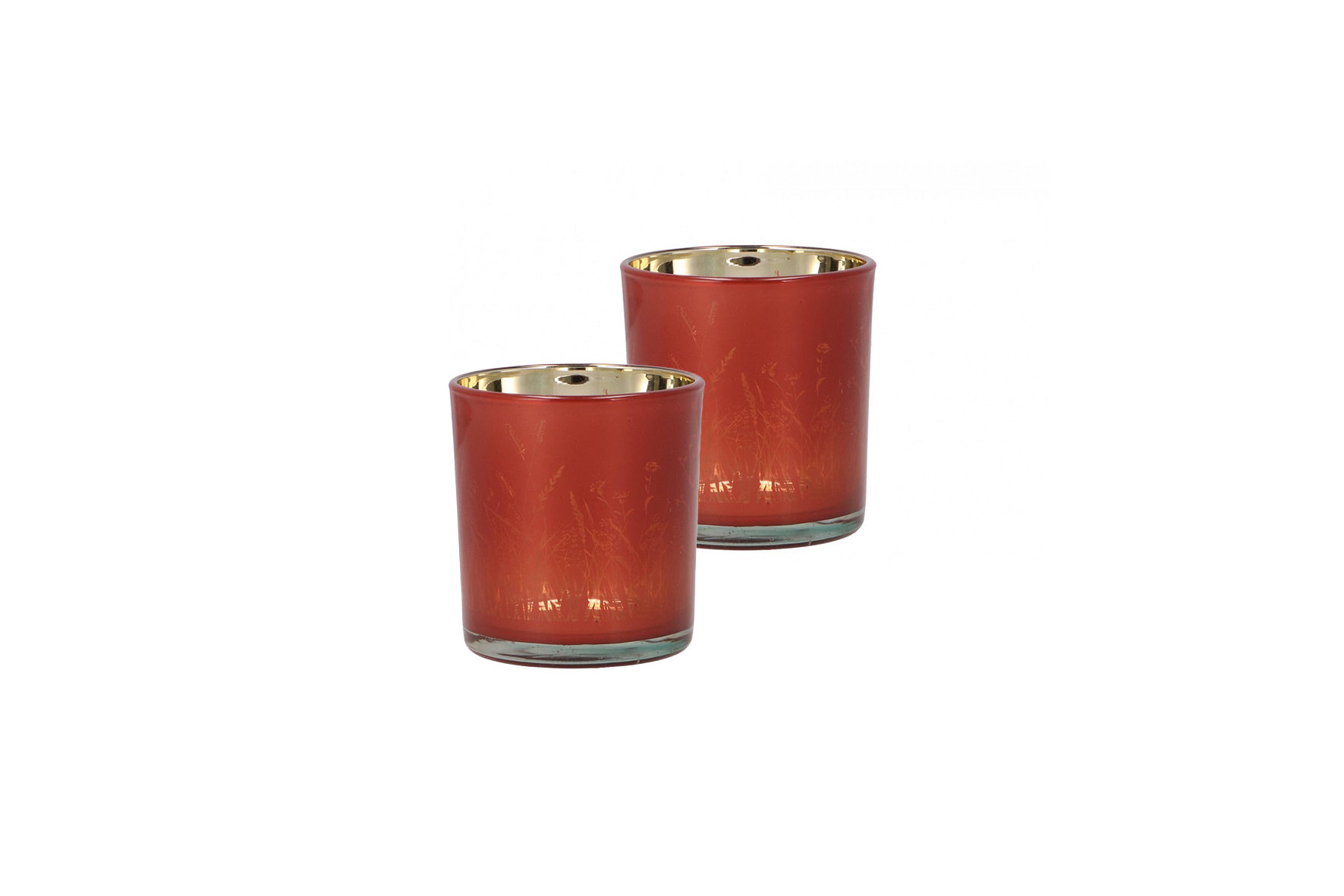 Tea light holder | Round peach/gold Ø7xH8