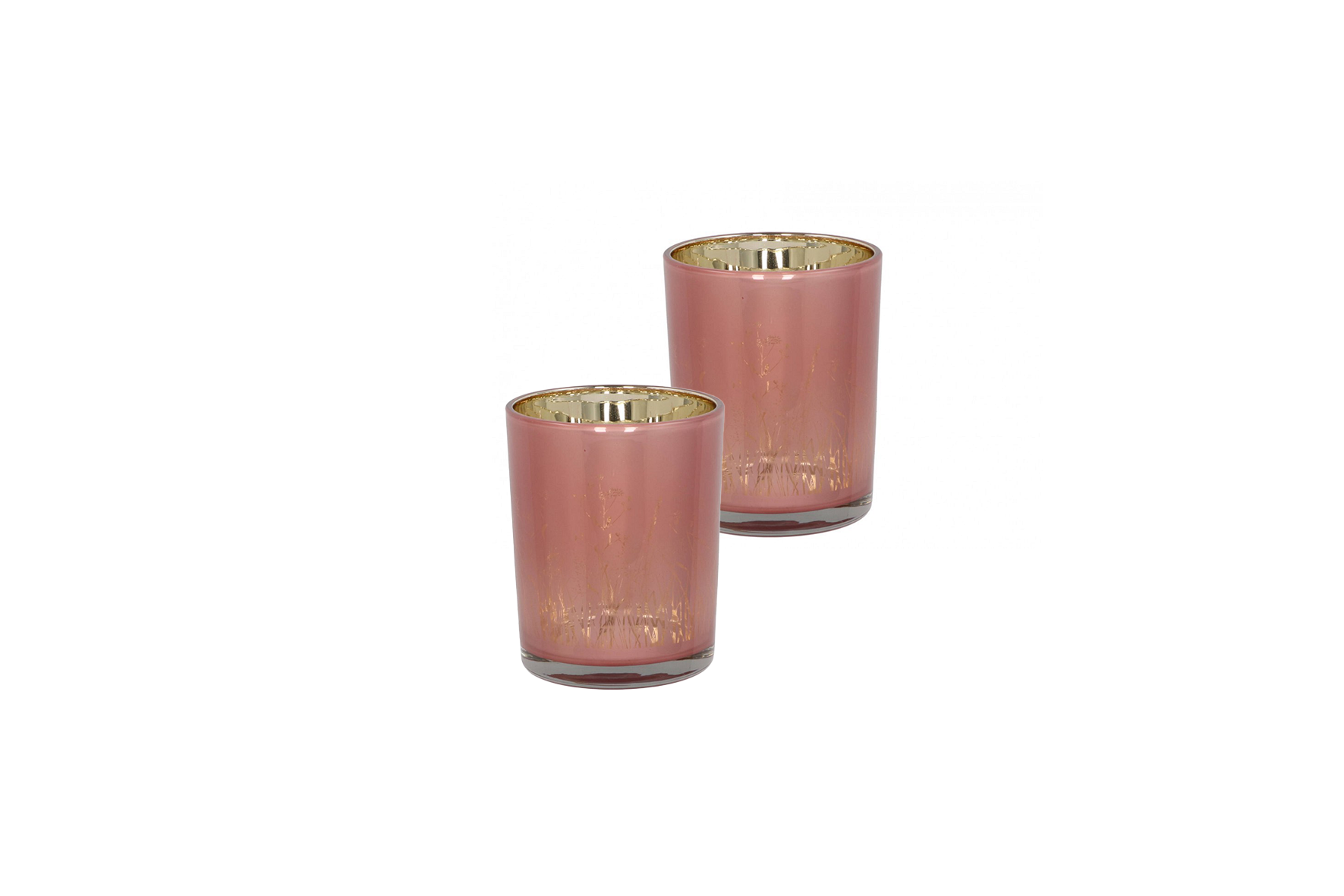 Tea light holder | Round pink/gold Ø10xH13