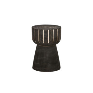 Tiki stool wood dark brown Ø28xH41
